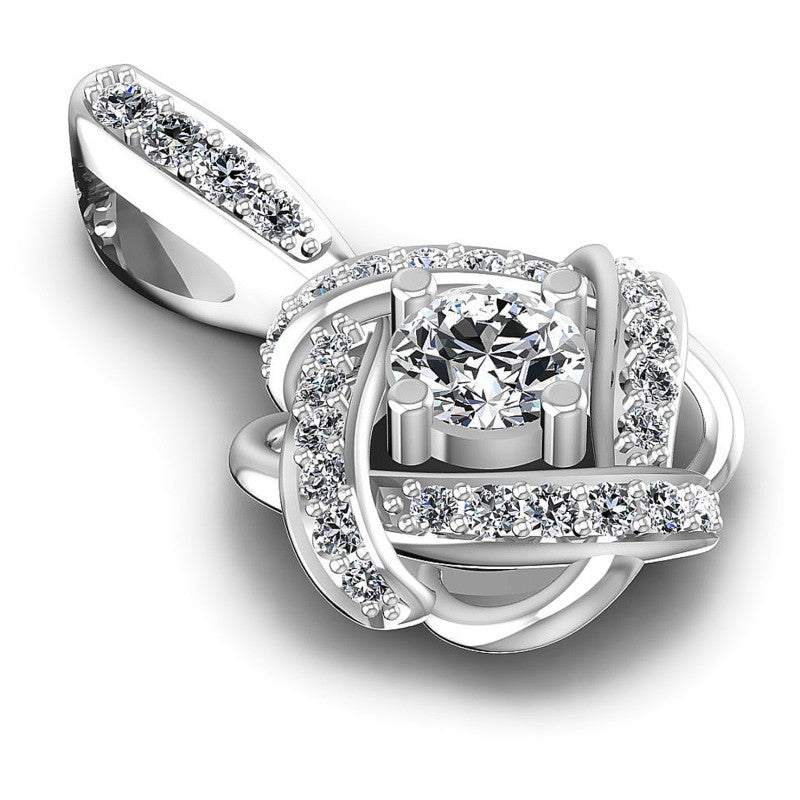 Round Diamonds 0.95CT Fashion Pendant in 14KT Yellow Gold