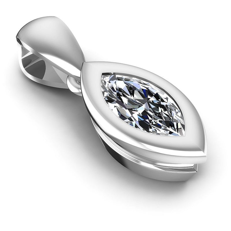 Marquise Diamonds 0.35CT Solitaire Pendant in 14KT Yellow Gold