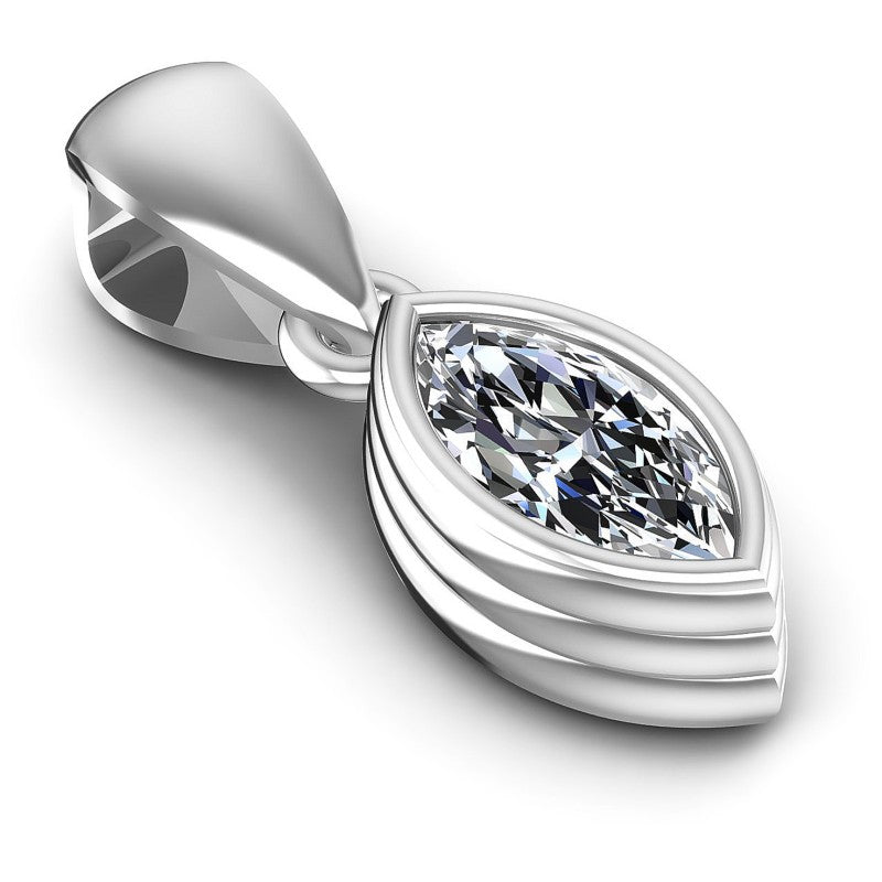 Marquise Diamonds 0.35CT Solitaire Pendant in 14KT Yellow Gold