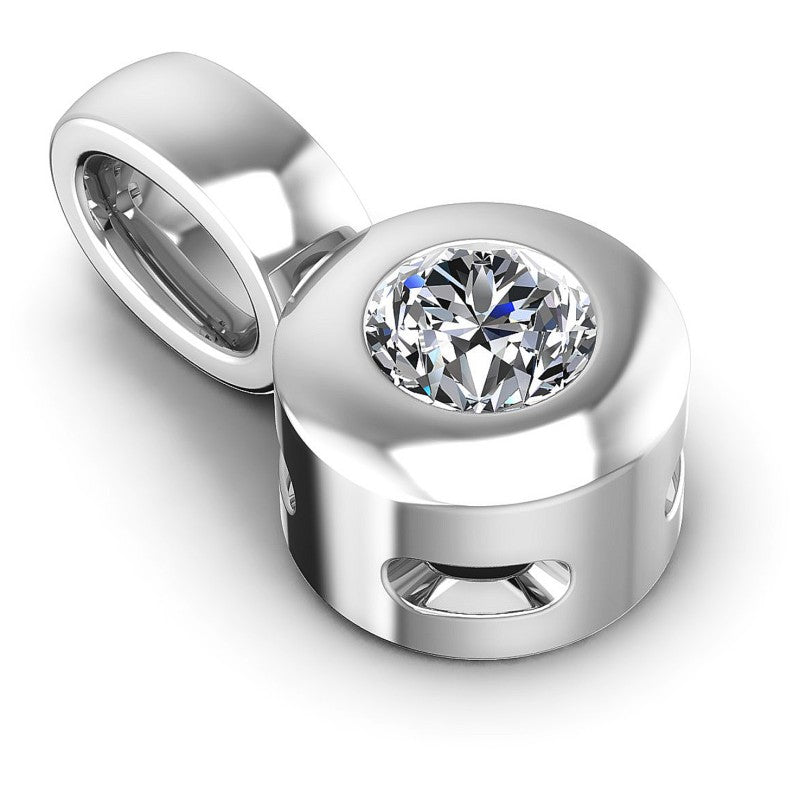 Round Diamonds 0.20CT Solitaire Pendant in 14KT Yellow Gold