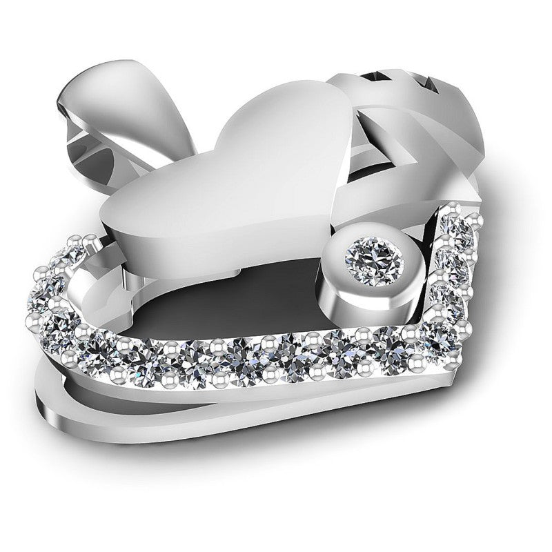 Round Diamonds 0.25CT Heart Pendant in 14KT Yellow Gold