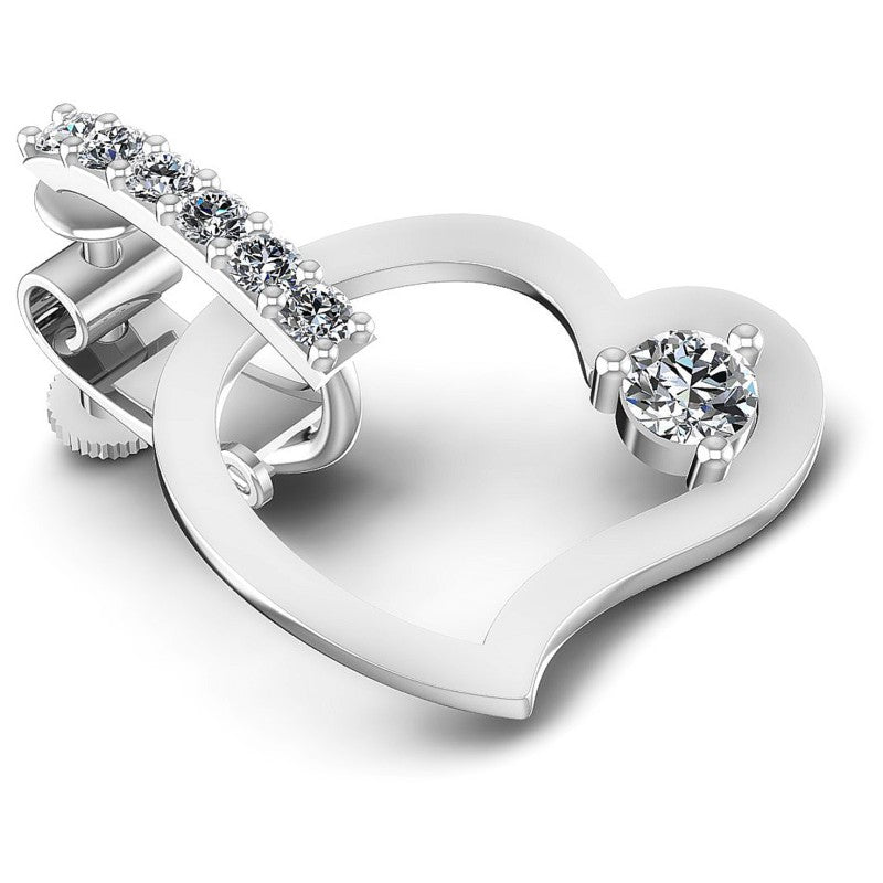 Round Diamonds 0.20CT Heart Pendant in 14KT Yellow Gold