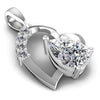 Round and Pear Diamonds 1.00CT Heart Pendant in 14KT Yellow Gold
