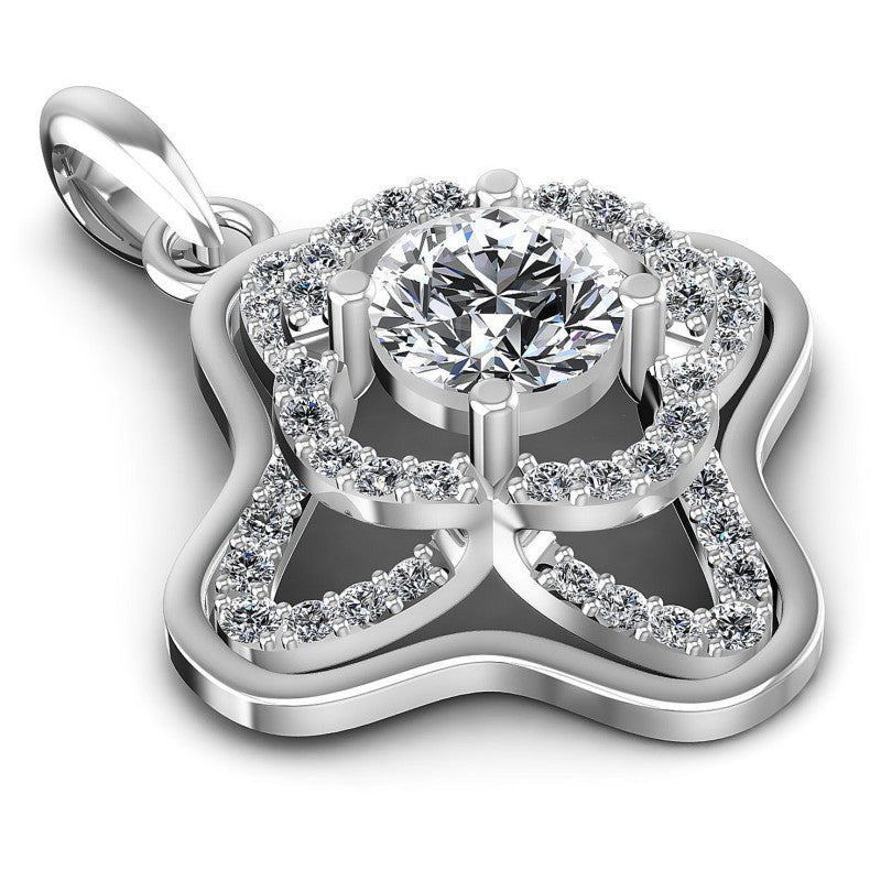 Round Diamonds 1.20CT Fashion Pendant in 14KT Yellow Gold