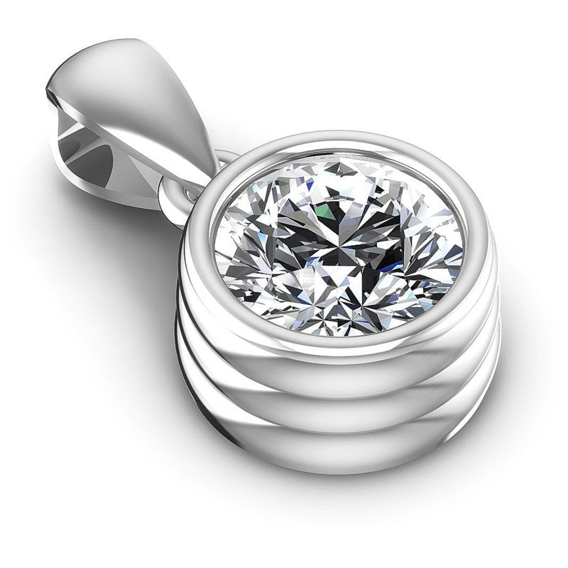 Round Diamonds 0.35CT Solitaire Pendant in 14KT Yellow Gold