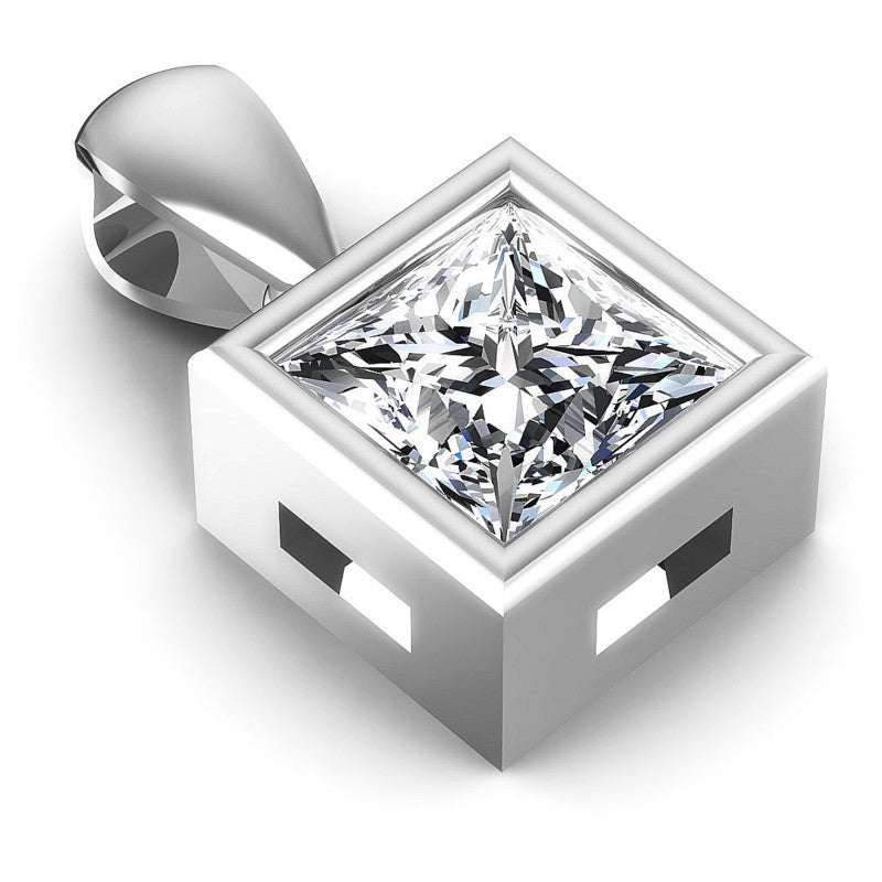 Princess Diamonds 0.35CT Solitaire Pendant in 14KT Yellow Gold