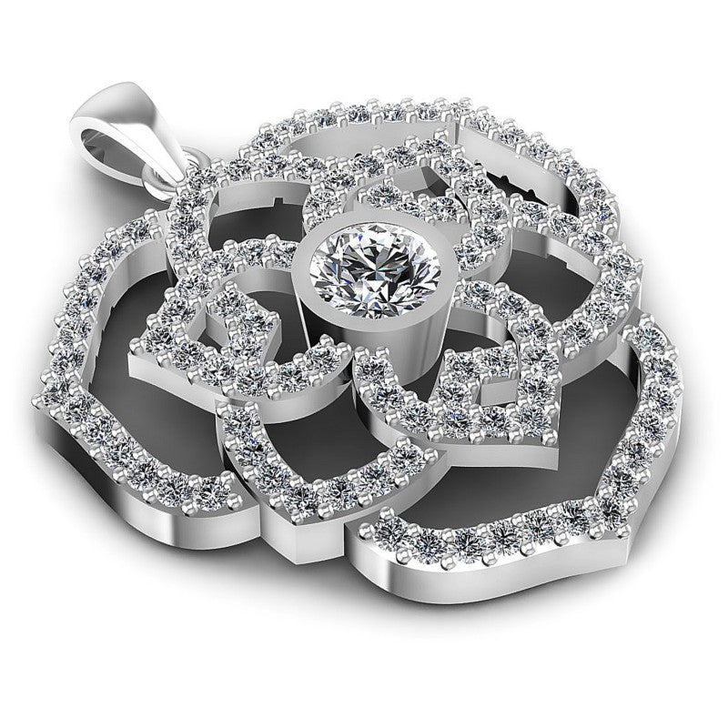 Round Diamonds 1.55CT Fashion Pendant in 14KT Yellow Gold