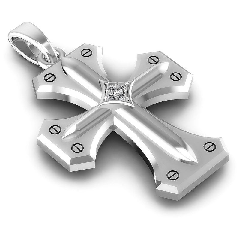 Round Diamonds 0.05CT Religious Pendant in 14KT Yellow Gold