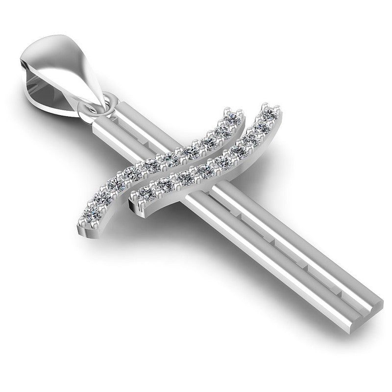 Round Diamonds 0.10CT Religious Pendant in 14KT Yellow Gold
