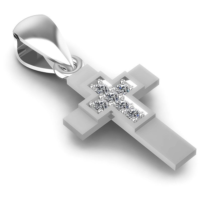 Round Diamonds 0.05CT Religious Pendant in 14KT Yellow Gold