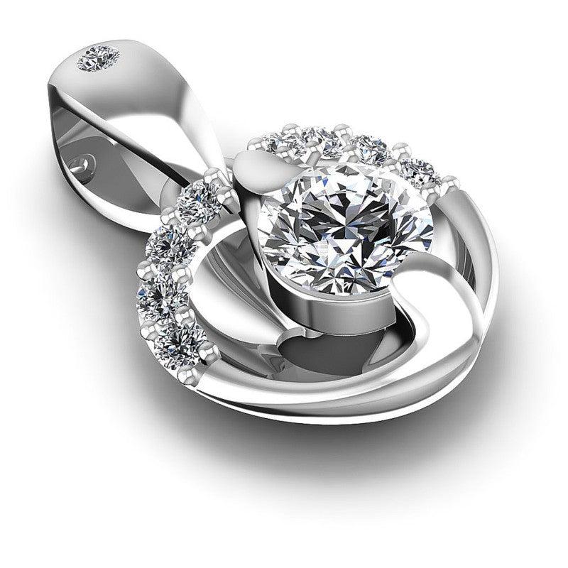 Round Diamonds 0.30CT Heart Pendant in 14KT Yellow Gold