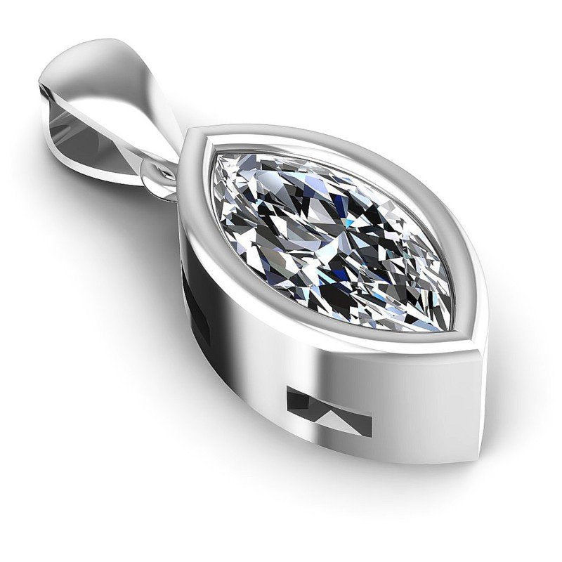 Marquise Diamonds 0.35CT Solitaire Pendant in 14KT Yellow Gold