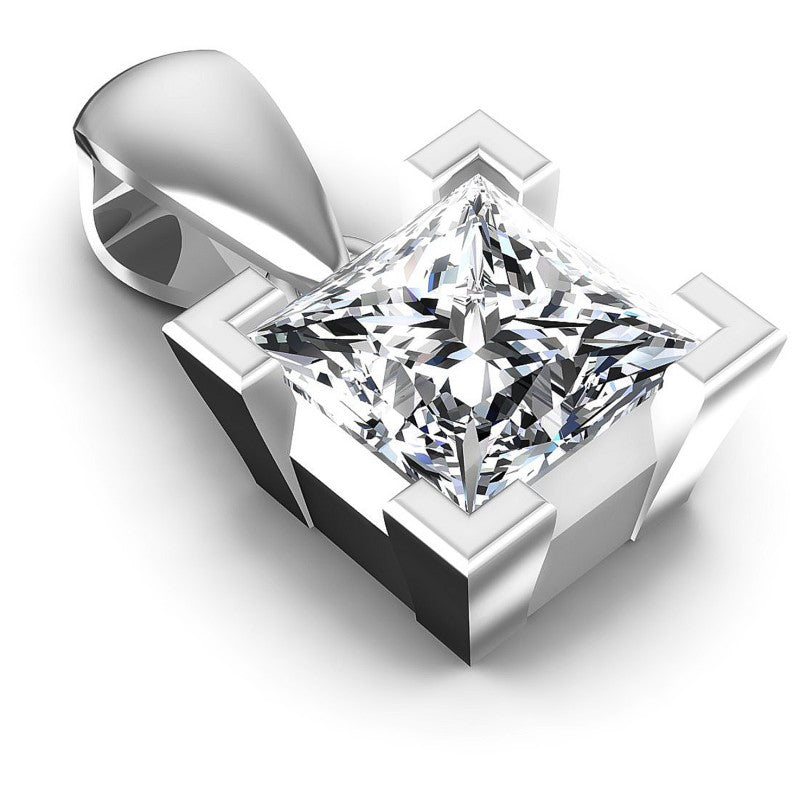 Princess Diamonds 0.35CT Solitaire Pendant in 14KT Yellow Gold
