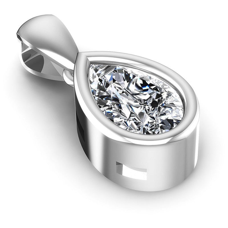 Pear Diamonds 0.35CT Solitaire Pendant in 14KT Yellow Gold