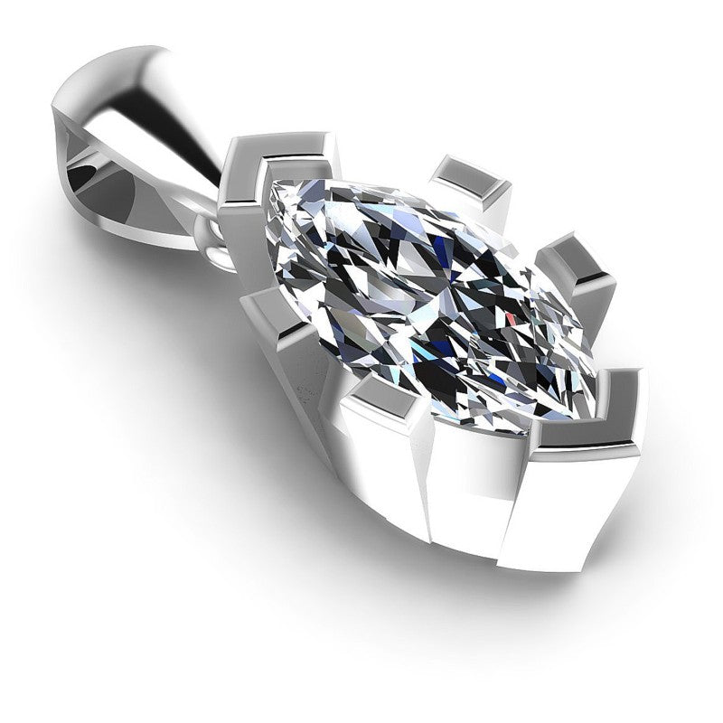 Marquise Diamonds 0.35CT Solitaire Pendant in 14KT Yellow Gold