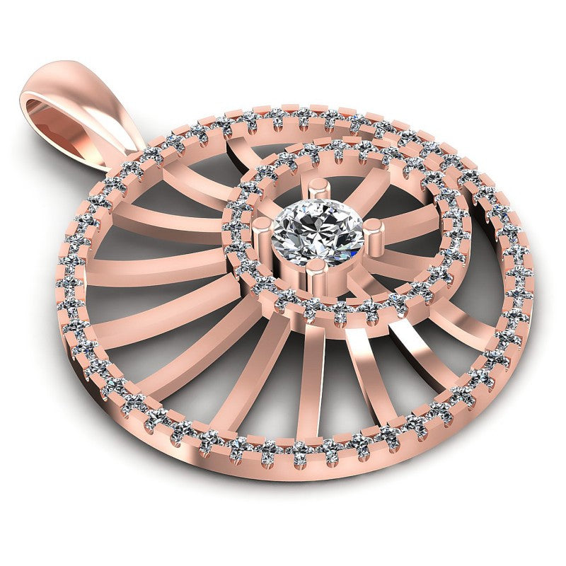 Round Diamonds 1.45CT Fashion Pendant in 18KT Yellow Gold