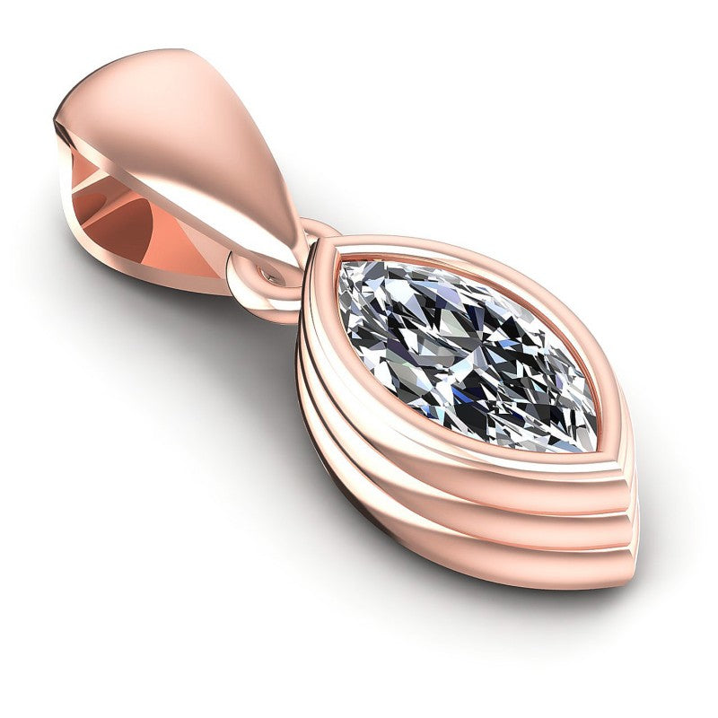 Marquise Diamonds 0.35CT Solitaire Pendant in 18KT Yellow Gold