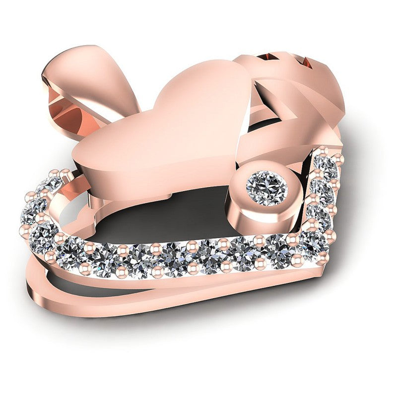 Round Diamonds 0.25CT Heart Pendant in 18KT Yellow Gold