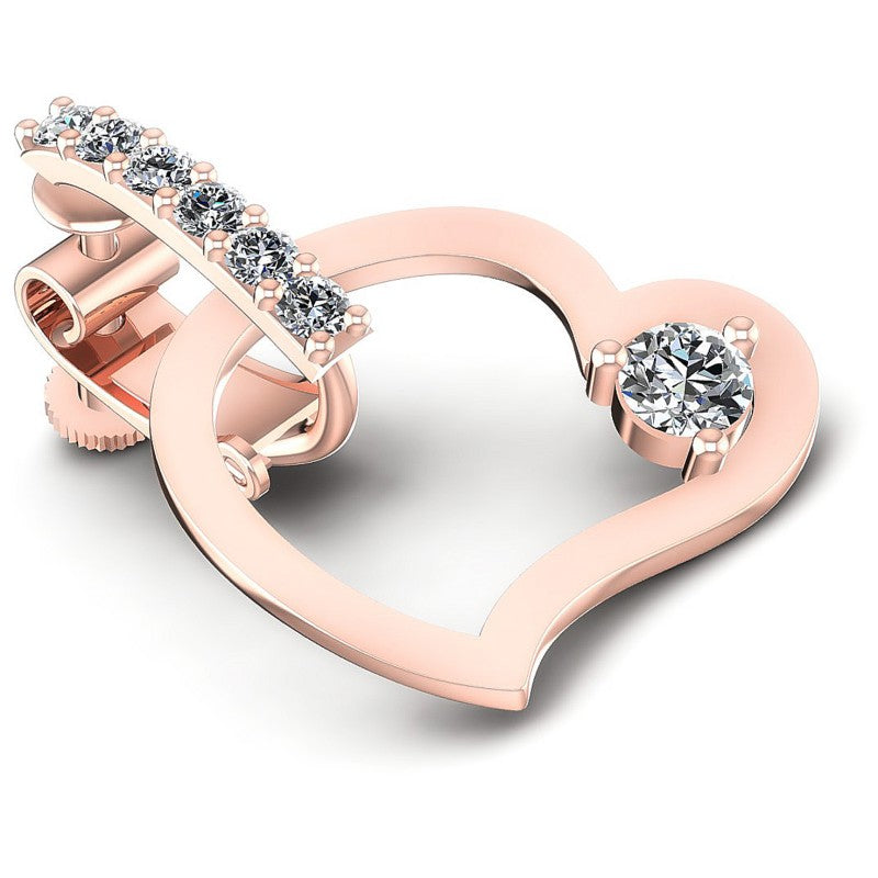 Round Diamonds 0.20CT Heart Pendant in 18KT Yellow Gold