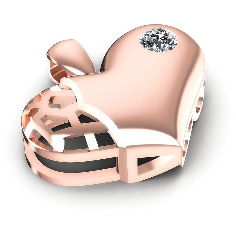 Round Diamonds 0.20CT Heart Pendant in 18KT Yellow Gold