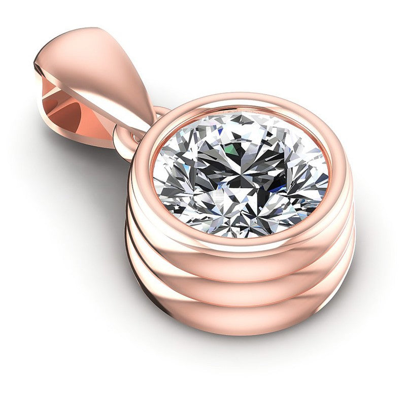 Round Diamonds 0.35CT Solitaire Pendant in 18KT Yellow Gold