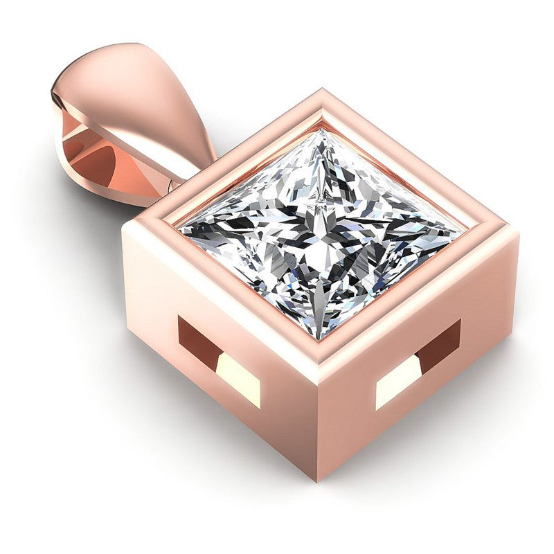 Princess Diamonds 0.35CT Solitaire Pendant in 18KT Yellow Gold