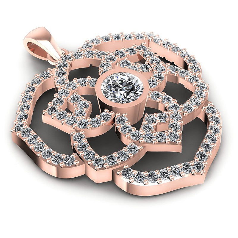 Round Diamonds 1.55CT Fashion Pendant in 18KT Yellow Gold