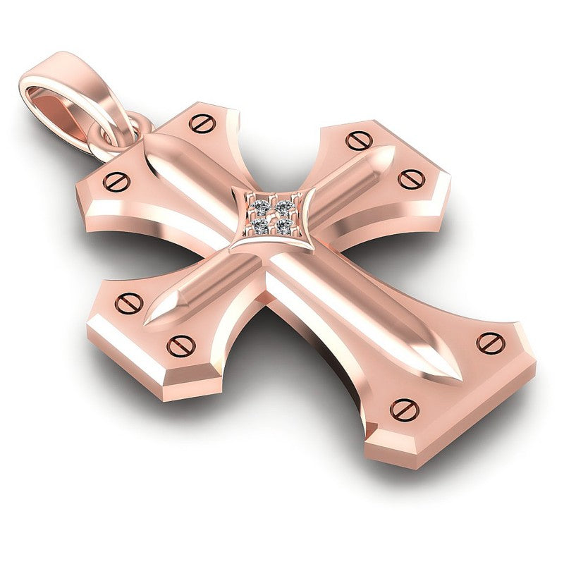 Round Diamonds 0.05CT Religious Pendant in 18KT Yellow Gold