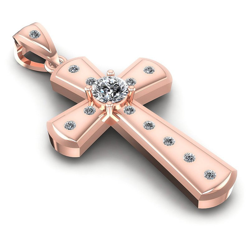 Round Diamonds 0.35CT Religious Pendant in 18KT Yellow Gold