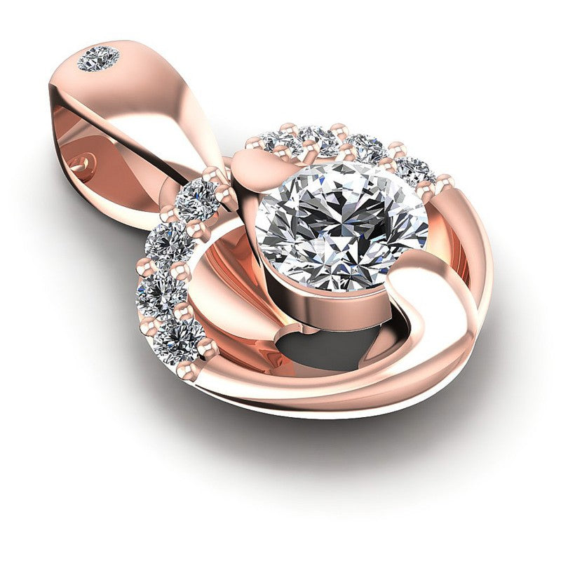 Round Diamonds 0.30CT Heart Pendant in 18KT Yellow Gold