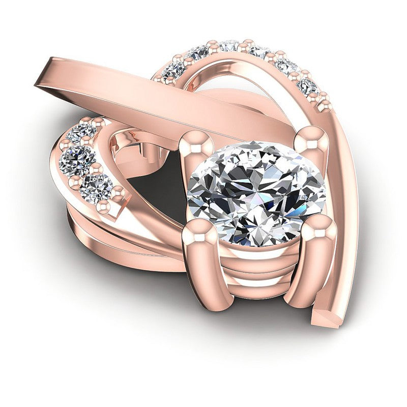 Round Diamonds 0.65CT Heart Pendant in 18KT Yellow Gold