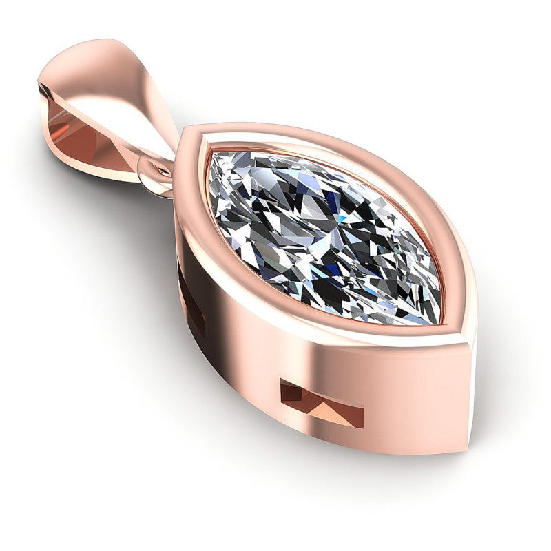 Marquise Diamonds 0.35CT Solitaire Pendant in 18KT Yellow Gold