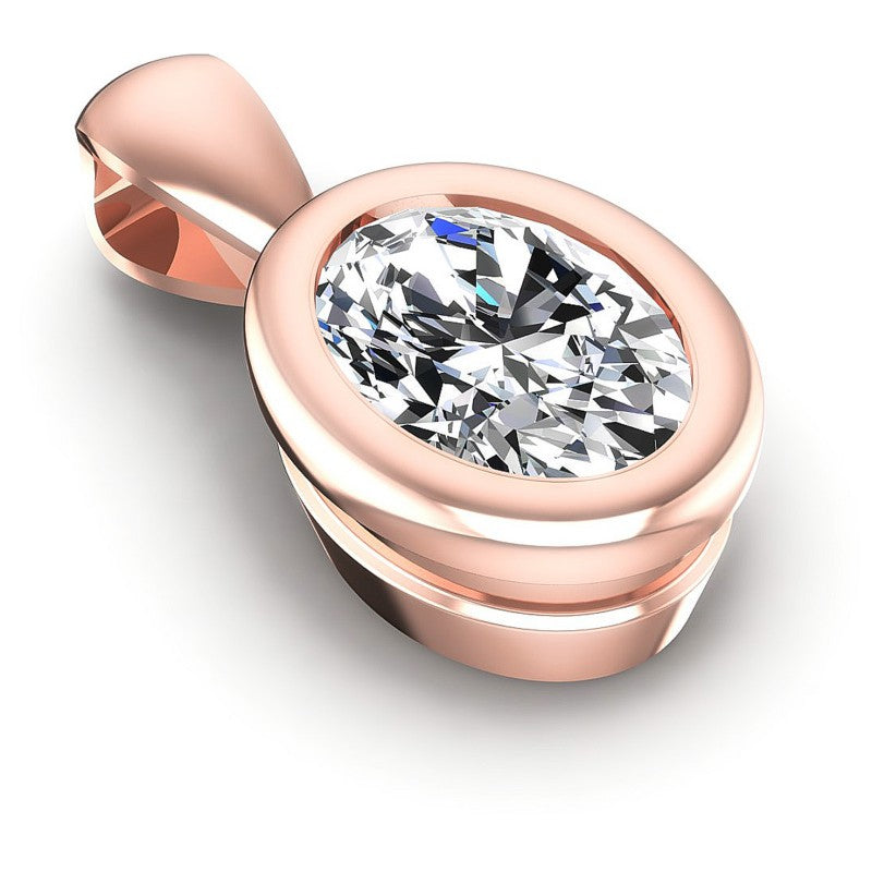 Oval Diamonds 0.35CT Solitaire Pendant in 18KT Yellow Gold