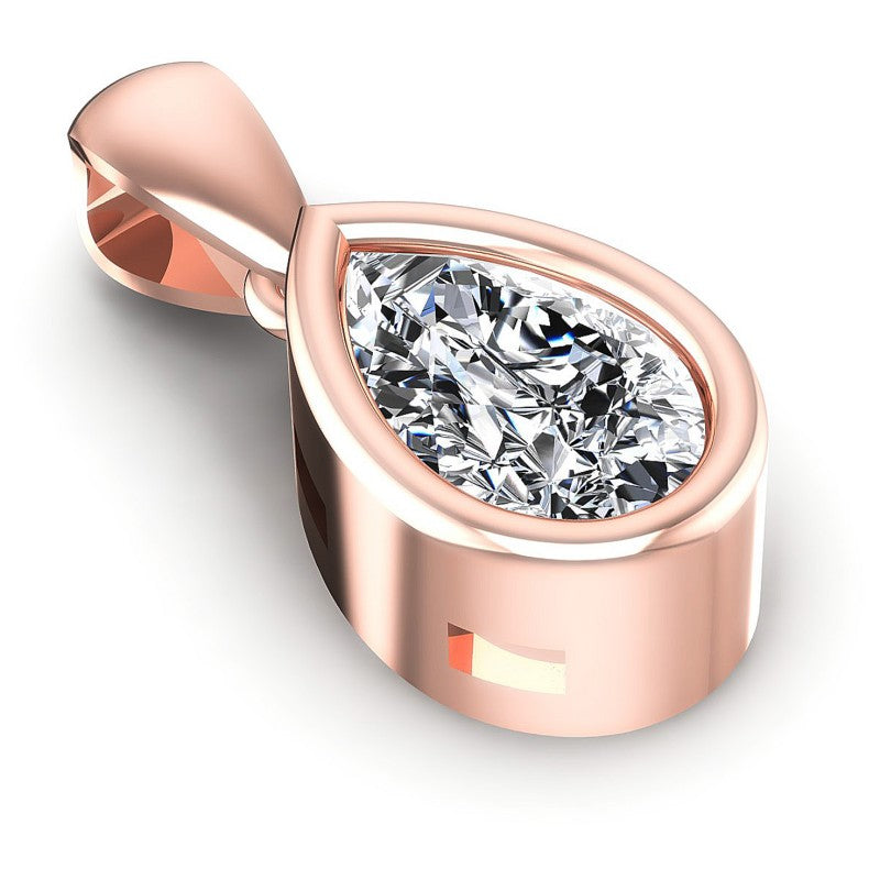 Pear Diamonds 0.35CT Solitaire Pendant in 18KT Yellow Gold