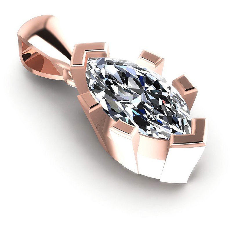 Marquise Diamonds 0.35CT Solitaire Pendant in 18KT Yellow Gold