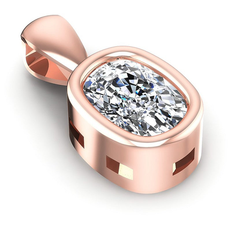 Cushion Diamonds 0.35CT Solitaire Pendant in 18KT Yellow Gold