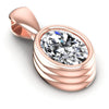 Oval Diamonds 0.35CT Solitaire Pendant in 18KT Yellow Gold