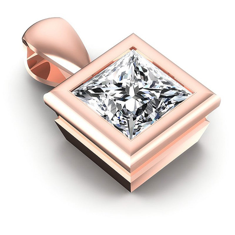 Princess Diamonds 0.35CT Solitaire Pendant in 18KT Yellow Gold