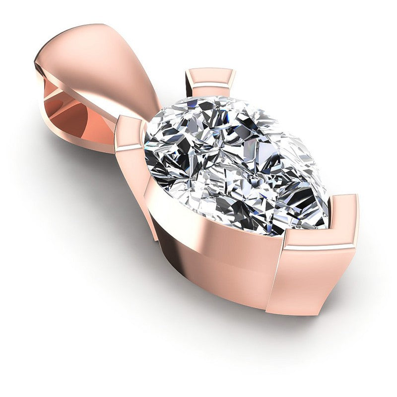 Pear Diamonds 0.35CT Solitaire Pendant in 18KT Yellow Gold