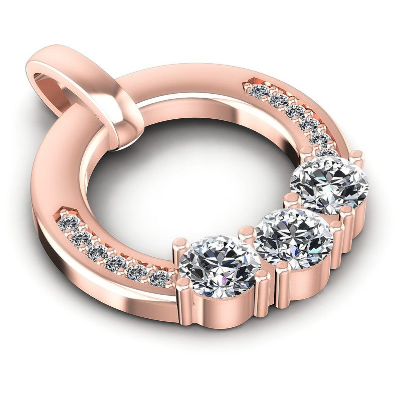Round Diamonds 1.00CT Fashion Pendant in 18KT Yellow Gold