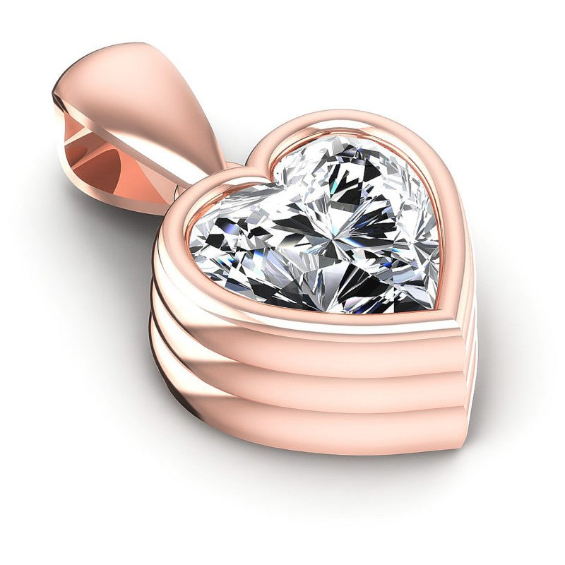 Heart Diamonds 0.35CT Solitaire Pendant in 18KT Yellow Gold