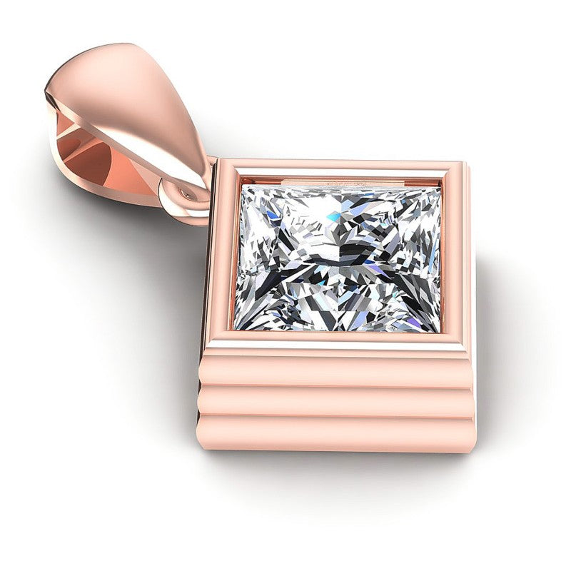Princess Diamonds 0.35CT Solitaire Pendant in 18KT Yellow Gold