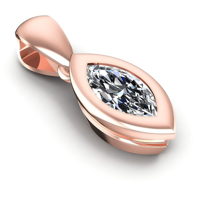 Marquise Diamonds 0.35CT Solitaire Pendant in 18KT Yellow Gold