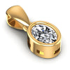 Oval Diamonds 0.35CT Solitaire Pendant in 14KT Yellow Gold
