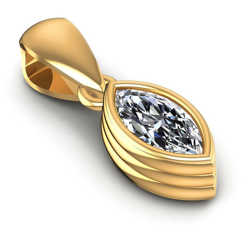 Marquise Diamonds 0.35CT Solitaire Pendant in 14KT Yellow Gold