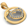 Round Diamonds 0.20CT Heart Pendant in 14KT Yellow Gold