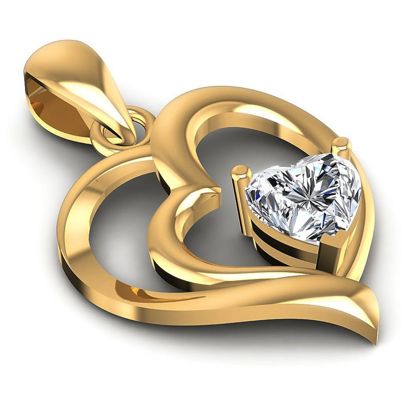 Heart Diamonds 0.55CT Heart Pendant in 14KT Yellow Gold