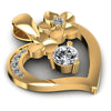 Round Diamonds 0.50CT Heart Pendant in 14KT Yellow Gold