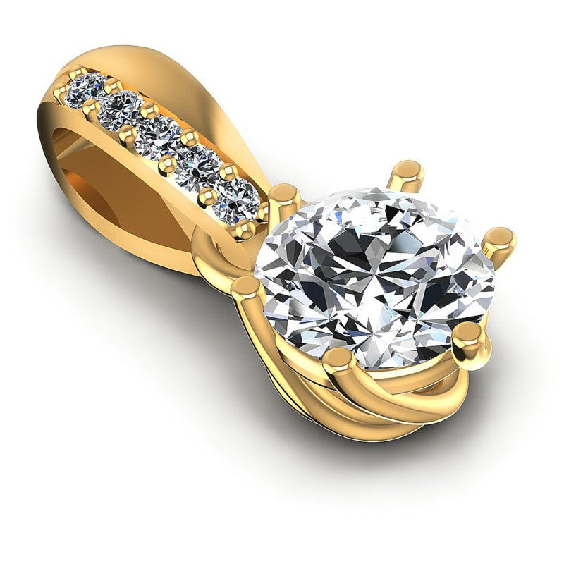Round Diamonds 0.65CT Fashion Pendant in 14KT Yellow Gold