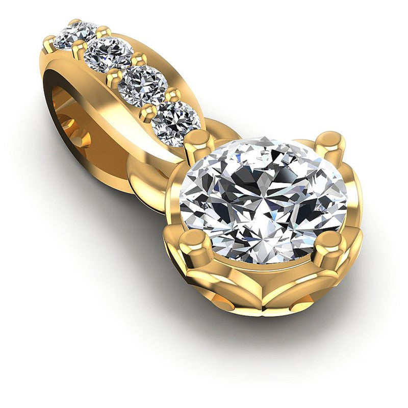 Round Diamonds 0.70CT Fashion Pendant in 14KT Yellow Gold